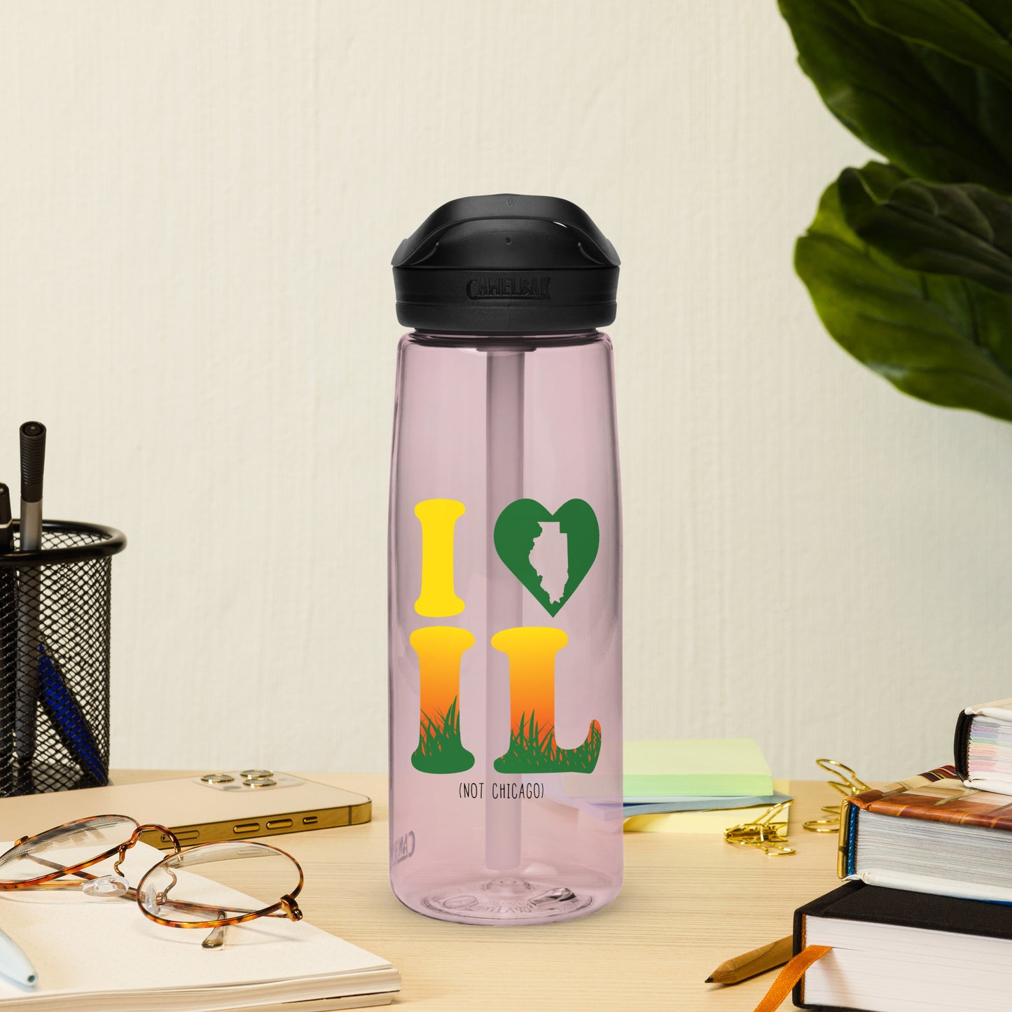 I Heart IL Sports Water Bottle